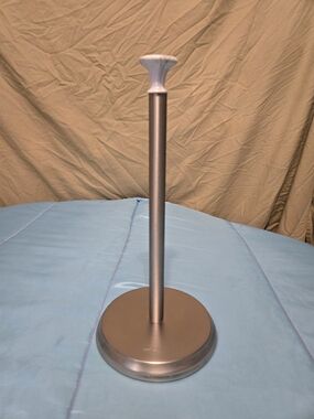 Umbra Greco P. Modern Design Paper Towel Holder Nickel Heavy W/ Marble Screwtop